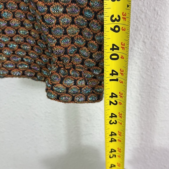 Zara Trafaluc Mock Neck Long Sleeve Textured Metallic Midi Dress size Small - Picture 4 of 12